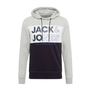 JACK & JONES Mikina 'ARID'  svetlosivá / námornícka modrá / biela