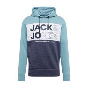 JACK & JONES Mikina 'ARID'  modrosivá / svetlomodrá / biela