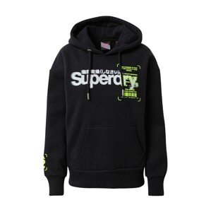 Superdry Mikina  čierna / biela / limetová