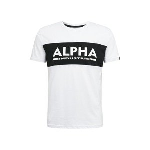 ALPHA INDUSTRIES Tričko 'Inlay'  čierna / biela