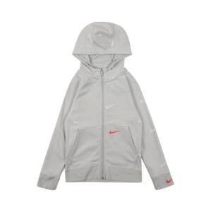 Nike Sportswear Tepláková bunda  sivá / biela / červená