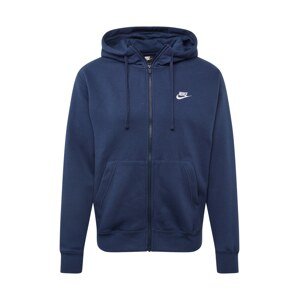 Nike Sportswear Tepláková bunda 'Club Fleece'  tmavomodrá / biela