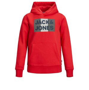 Jack & Jones Junior Mikina  červená / biela / čierna / námornícka modrá