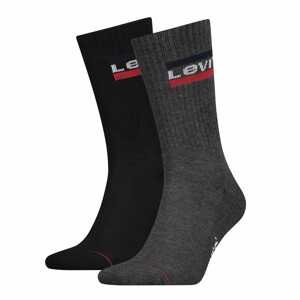 LEVI'S Ponožky  čierna / biela / červená / tmavosivá