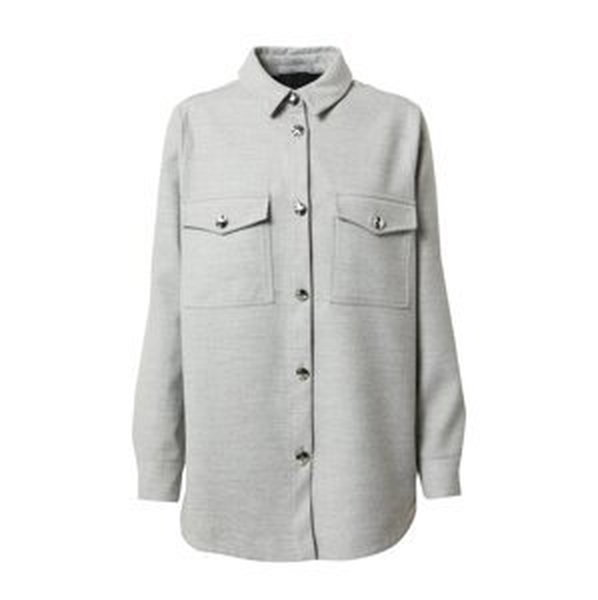 River Island Prechodná bunda 'Flannel Overshirt'  svetlosivá / sivá