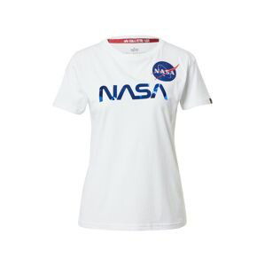 ALPHA INDUSTRIES Tričko 'NASA'  modrá / biela