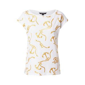 Lauren Ralph Lauren Tričko 'GRIETA'  biela / zlatá