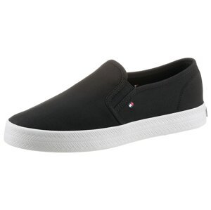 TOMMY HILFIGER Slip-on obuv  čierna / biela / ohnivo červená