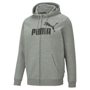 PUMA Športová mikina so zipsom  sivá melírovaná / čierna