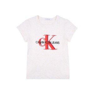 Calvin Klein Jeans Tričko  biela ako vlna / čierna / červená melírovaná / svetločervená
