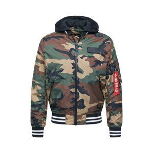 ALPHA INDUSTRIES Prechodná bunda  kaki / trstinová / tmavomodrá / biela / hnedá