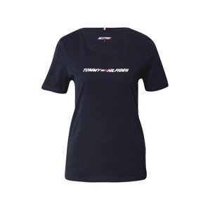 Tommy Sport Funkčné tričko  tmavomodrá / biela / brusnicová