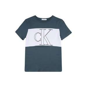 Calvin Klein Jeans Tričko  modrá / biela / čierna