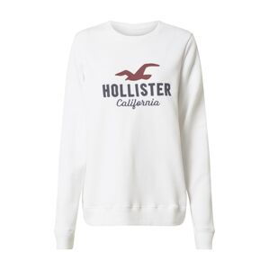 HOLLISTER Mikina  biela / tmavomodrá / červená