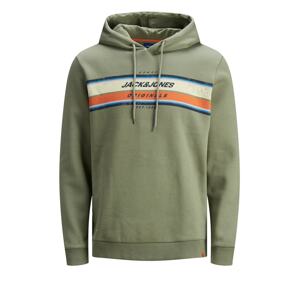 JACK & JONES Mikina 'JORTYLERS'  zelená / oranžová / krémová / čierna / modrá / námornícka modrá / modrozelená