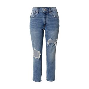 Abercrombie & Fitch Džínsy 'MED KNEE BLOWOUT HR MOM '  modrá denim