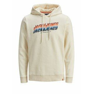 JACK & JONES Mikina 'TYLERS'  krémová / tmavooranžová / farba lesného ovocia / modrá / tmavomodrá