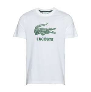 LACOSTE Tričko  biela / tmavozelená