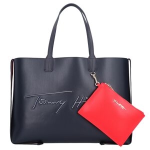 TOMMY HILFIGER Shopper  tmavomodrá / biela / červená