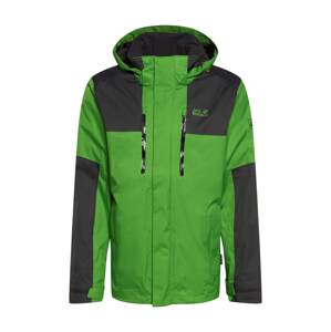 JACK WOLFSKIN Outdoorová bunda 'JASPER FLEX'  zelená / čierna