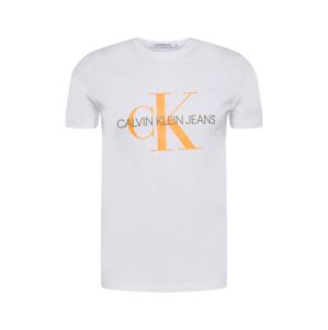 Calvin Klein Jeans Tričko  čierna / svetlooranžová / šedobiela