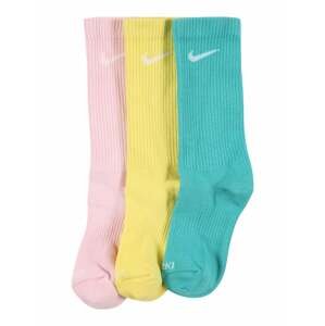 NIKE Športové ponožky  žltá / ružová / nefritová / biela
