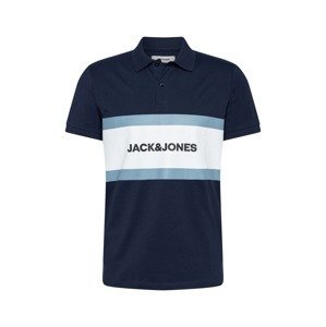 JACK & JONES Tričko 'SHAKE'  tmavomodrá / svetlomodrá / biela