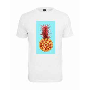 Mister Tee Tričko 'Pizza Pineapple'  tyrkysová / tmavožltá / červená / biela