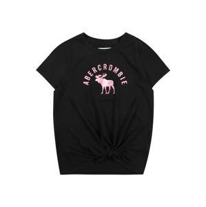Abercrombie & Fitch Tričko  čierna / ružová