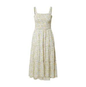 HOLLISTER Letné šaty  biela / svetlomodrá / žltá / olivová