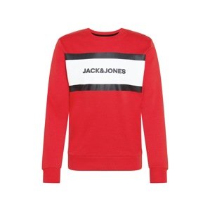 JACK & JONES Mikina 'SHAKE'  červená / biela / námornícka modrá