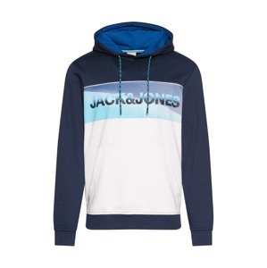 JACK & JONES Mikina  námornícka modrá / biela / svetlomodrá