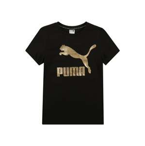 PUMA Tričko  zlatá / čierna