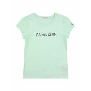 Calvin Klein Jeans Tričko  pastelovo zelená / čierna