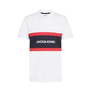 JACK & JONES Tričko 'SHAKE'  biela / červená / námornícka modrá