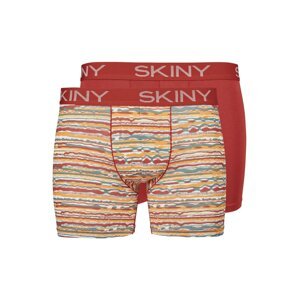 Skiny Boxershorts  homárová / béžová / modrá