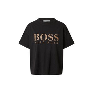 BOSS Casual Tričko 'Evina'  čierna / svetlohnedá