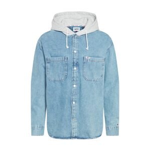 Tommy Jeans Prechodná bunda  modrá denim / sivá melírovaná / biela / červená / námornícka modrá