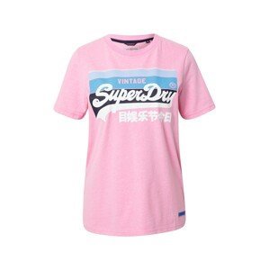 Superdry Tričko 'Cali'  svetlomodrá / námornícka modrá / biela / s ružovými fľakmi