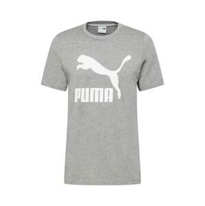 PUMA Tričko 'Classics'  sivá melírovaná / biela