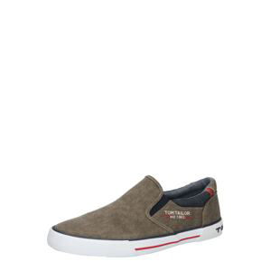 TOM TAILOR Slip-on obuv  mokka / tmavomodrá