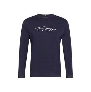 TOMMY HILFIGER Tričko 'TOMMY HILFIGER X ABOUT YOU SIGNATURE'  tmavomodrá / biela