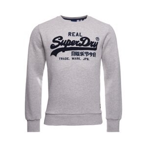 Superdry Mikina  sivá melírovaná / tmavomodrá / biela / červená