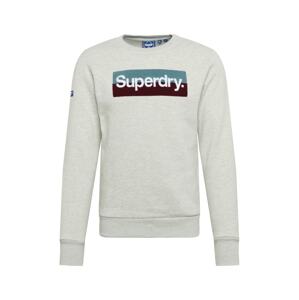 Superdry Mikina  sivá melírovaná / čierna / tyrkysová / biela