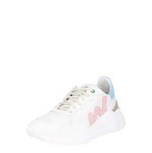 WOMSH Sneaker  biela / svetlomodrá / svetloružová / hnedá