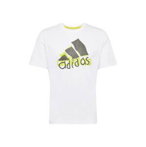 ADIDAS PERFORMANCE Funkčné tričko  biela / citrónová žltá / tmavosivá