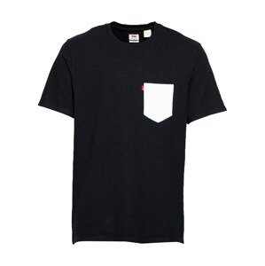 LEVI'S ® Tričko 'Relaxed Fit Pocket Tee'  čierna / biela