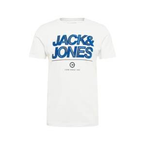 JACK & JONES Tričko  biela / nebesky modrá