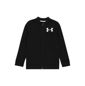 UNDER ARMOUR Športová mikina so zipsom 'Pennant'  čierna / biela