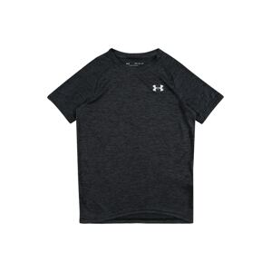 UNDER ARMOUR Funkčné tričko  čierna melírovaná / biela